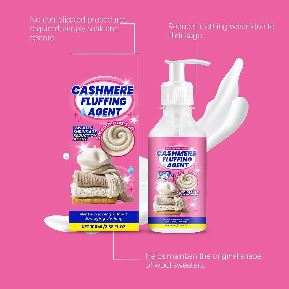 Wool Sweater Shrinkage Repair Solution – 100ml Fabric Restorer for Wool & Cashmere, Helps Restore Shape and Softness for Sweaters, Scarves, Hats, Gentle Fiber Nourishing Treatment - Image 6