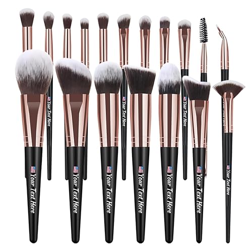 Miniatura 8 de Brochas de maquillaje personalizadas, 18 piezas, pinceles de maquillaje profesionales personalizados, juego de brochas de maquillaje premium para
