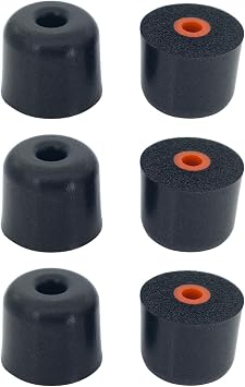 Klowcok Foam Eartips Replacement for SureFire EP7 EP10 Tips | Comfort Fit, 3 Pairs, Black