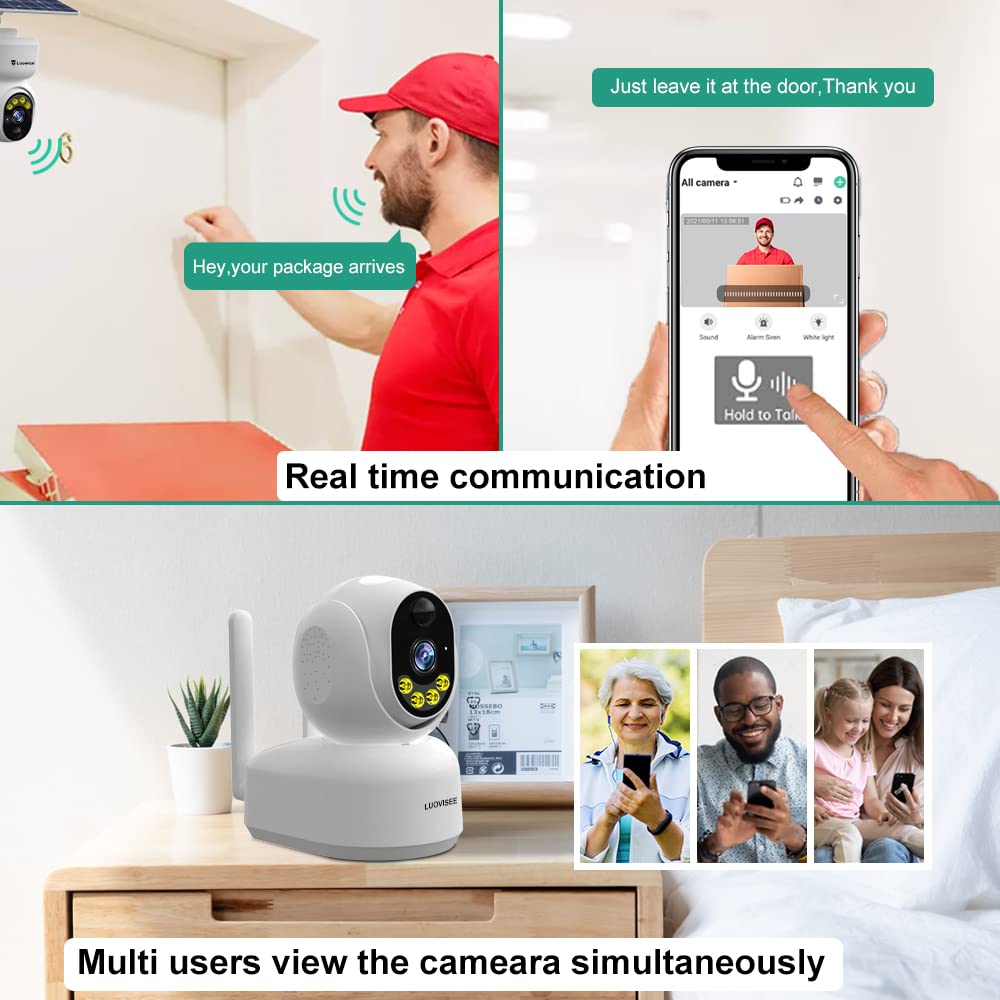 Buy Luovisee Wireless Solar Outdoor Home Security WiFi Camera PTZ Full