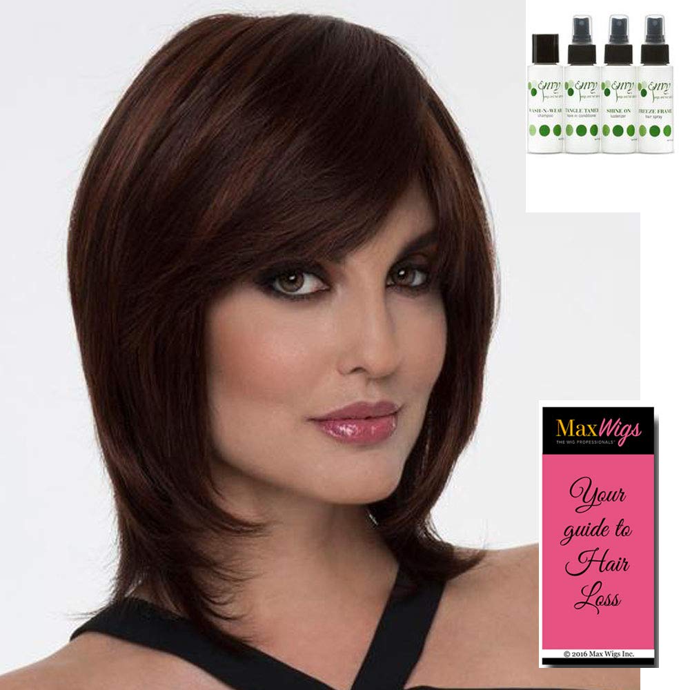 Amazon.com : Grace Wig Color CHOCOLATE CHERRY - Envy Wigs 7" Long Face  Framing Layers Heat Friendly Synthetic Blend Lace Front Monofilament Top  Side Swept Bangs Peluca Bundle Travel kit, MaxWigs Hairloss