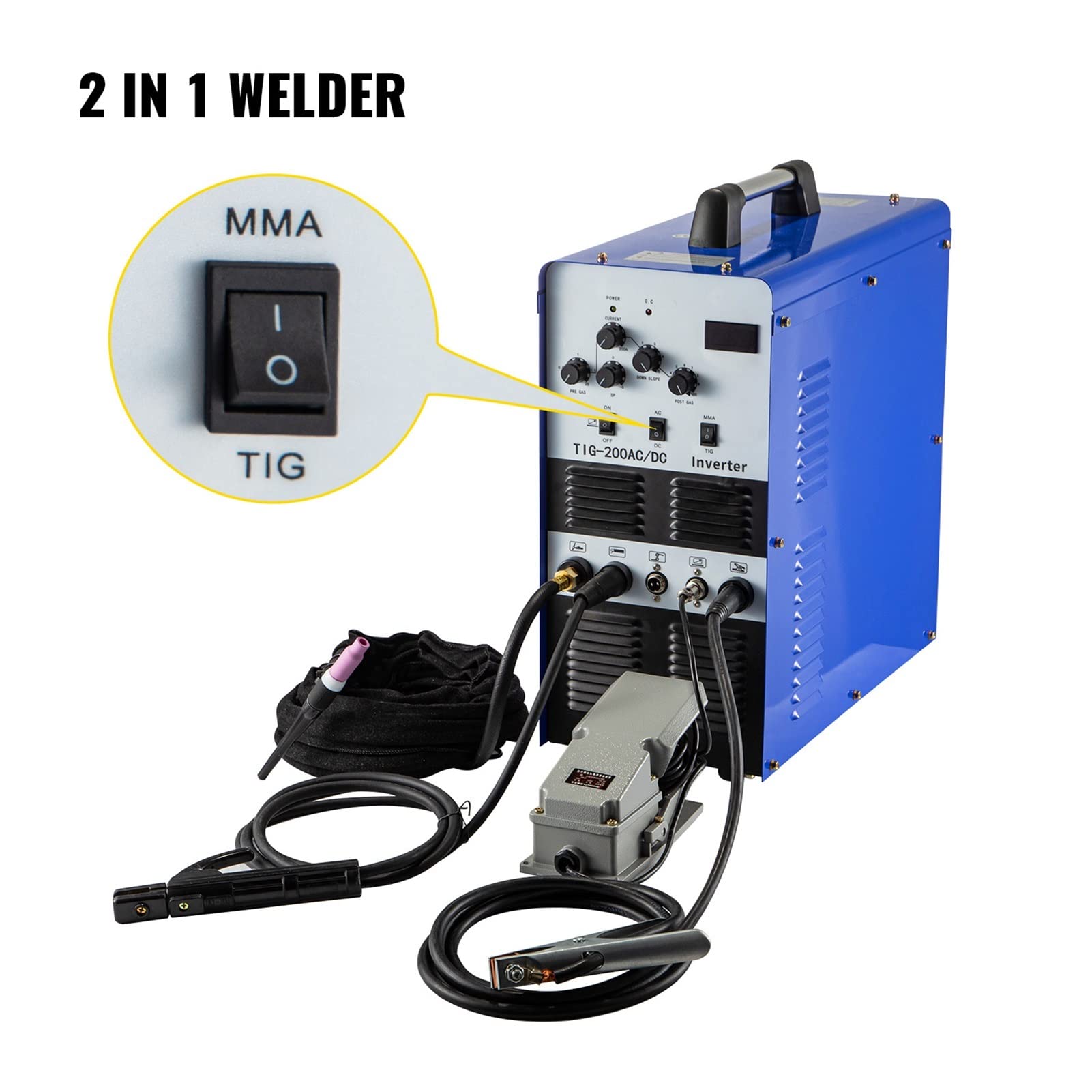TIG -200AC/DC Półautomatyczny ŁUK Spawacz kutasa 2 na 1 fala kwadratowa przemysłowa IGBT Inverter Argon Welding Machine