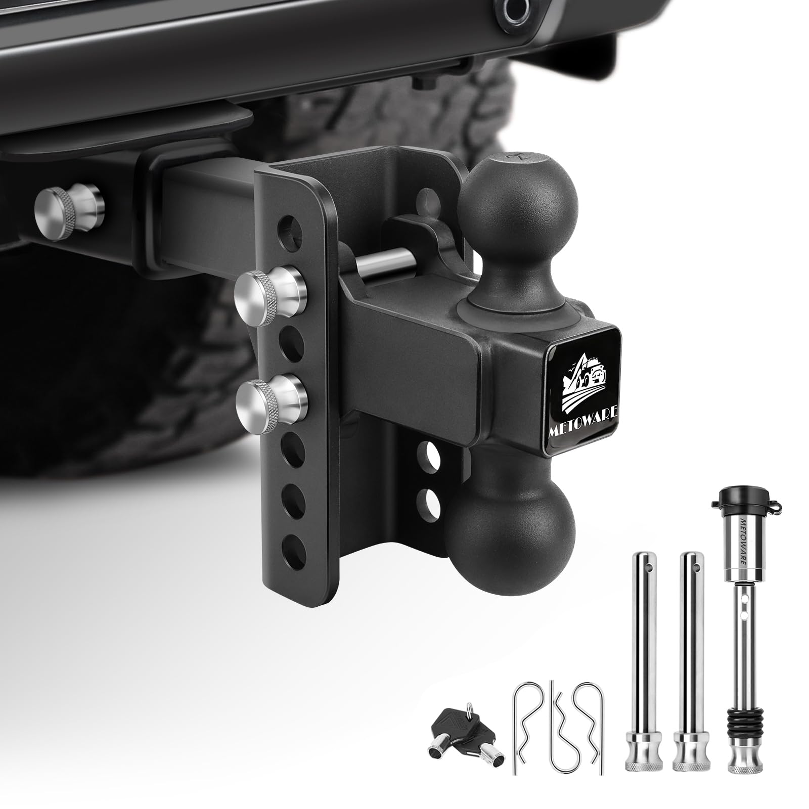 Snapklik.com : METOWARE Adjustable Trailer Hitch - Heavy Duty Tow Hitch ...