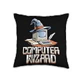 Computer Wizard Tech Genius Software Developer Throw Pillow