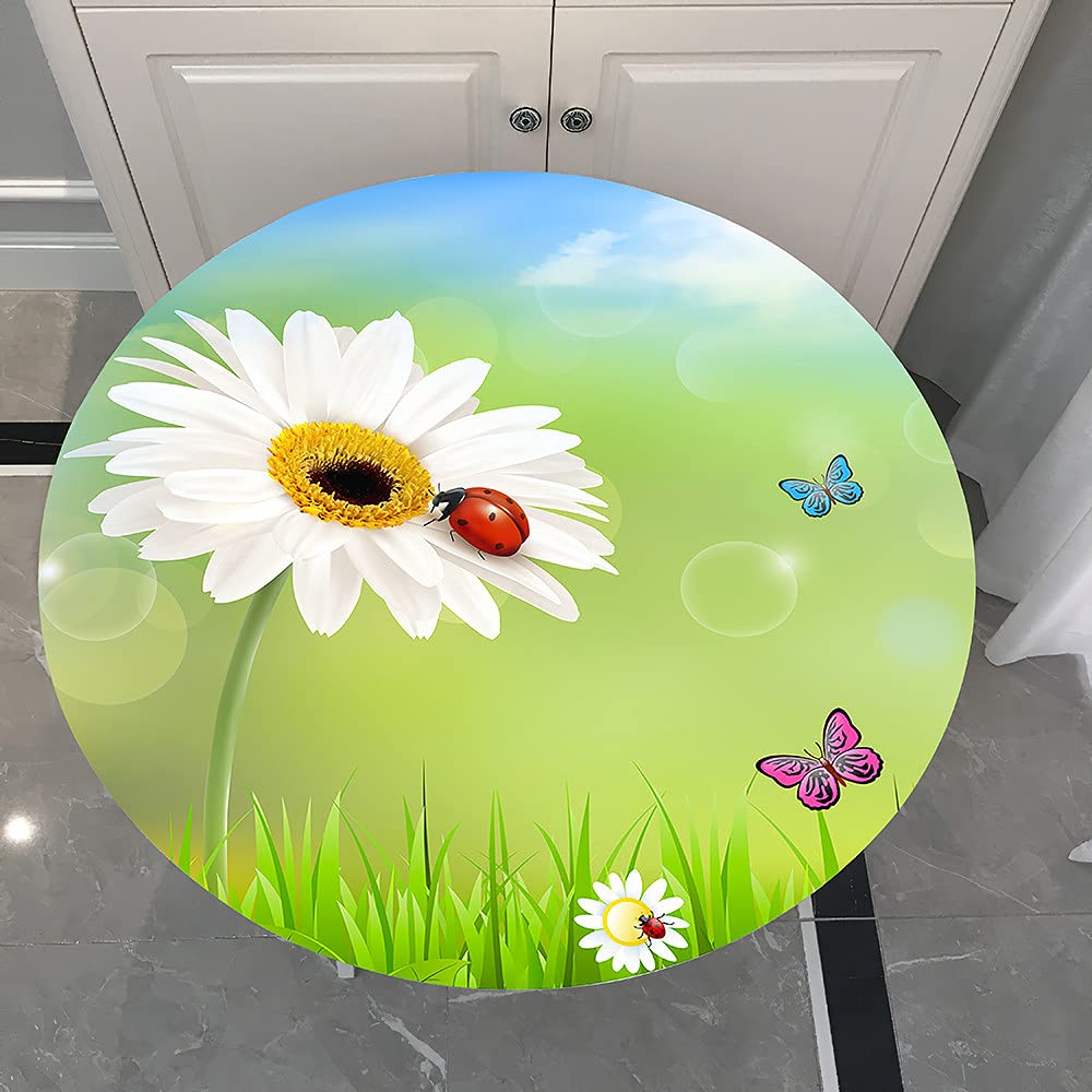 FANSU 3D Nappes Rondes Anti Taches, Imprimé Bambou Bord Elastiqué