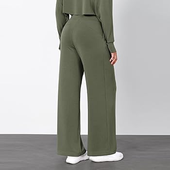 Gumipy Wide Leg Pants for Women High Waisted Crepe Pleated