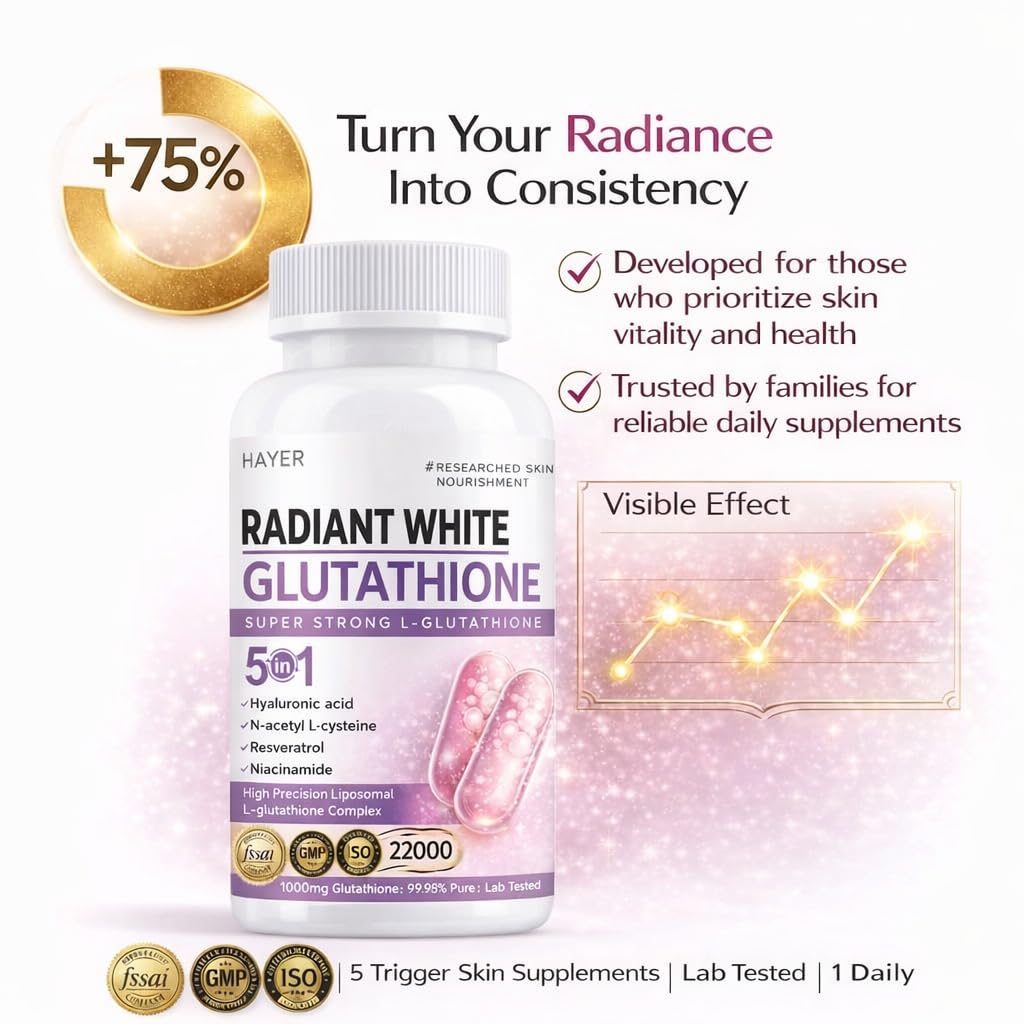 best glutathione supplement for skin whitening in india Liposomal Glutathione by Hayer for Skin Whitening 1000mg, 99% Skin Supplements 60 Tablets : Amazon.in: Health & Personal Care