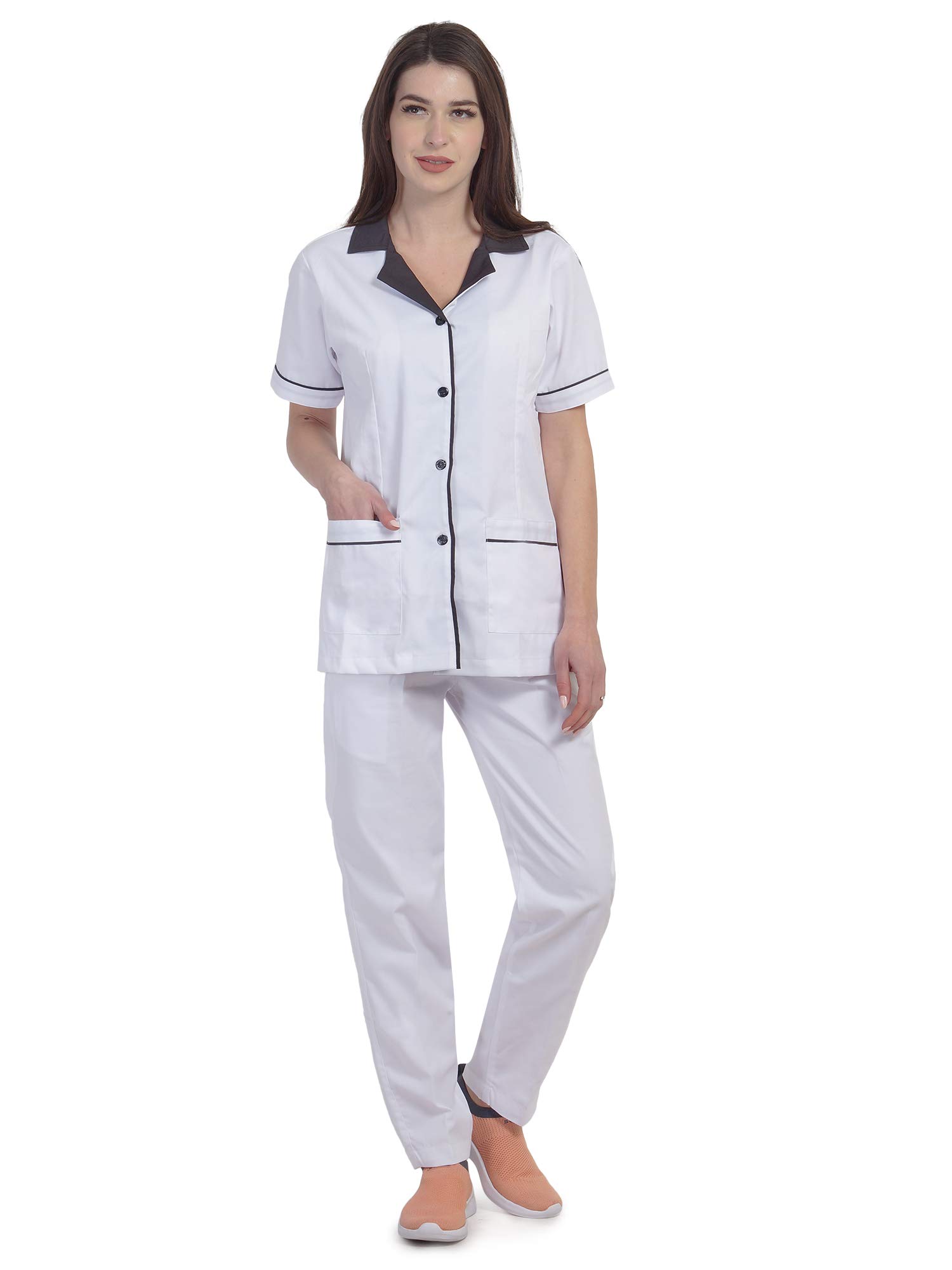 Housemaid Uniform white, Maid & Nanny Scrub Suit Set by Experto Uniforms