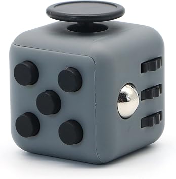 Fidget Cube Relieves Stress, Anxiety, and Pressure, Perfect for Adults and Kids Gift Ideas Relax Toy Stress Relief Soft Material Dark Grey & Black
