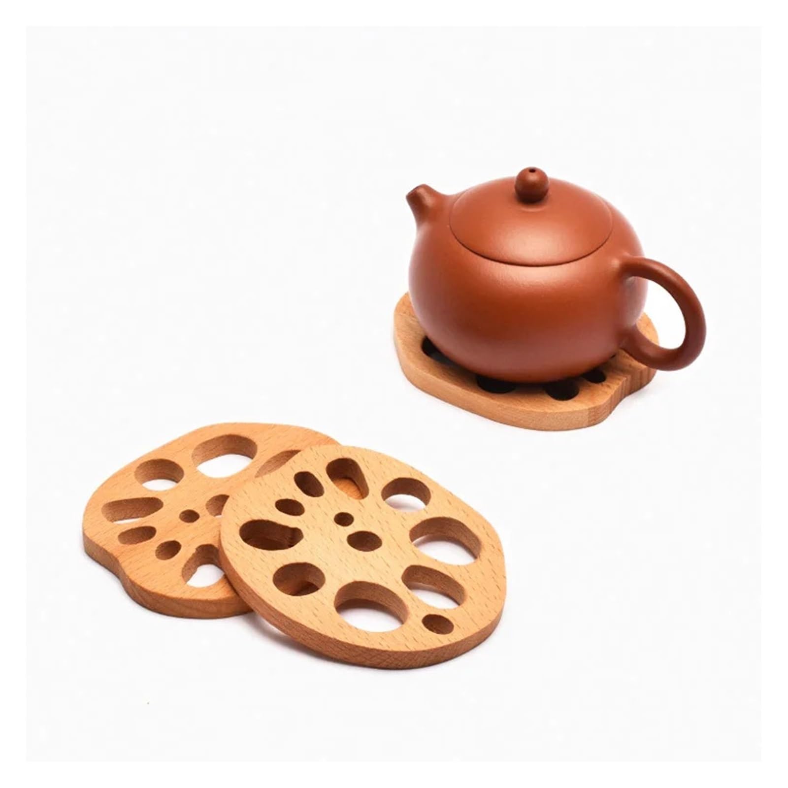 Insulated Coasters 6Pcs Creative Wooden Root Coaster Ebony Sandalwood Placemat Slice Insulation Pad Kung Fu Tea