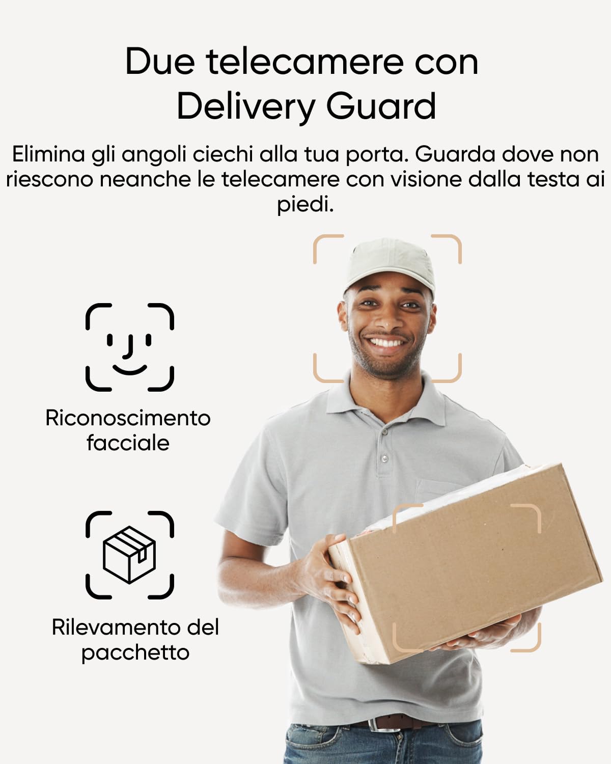 eufy Security Video Doorbell E340, due telecamere con Delivery Guard, visione notturna 2K Full HD e a colori, suoneria wireless, archiviazione locale espandibile fino a 128 GB, nessun costo mensile