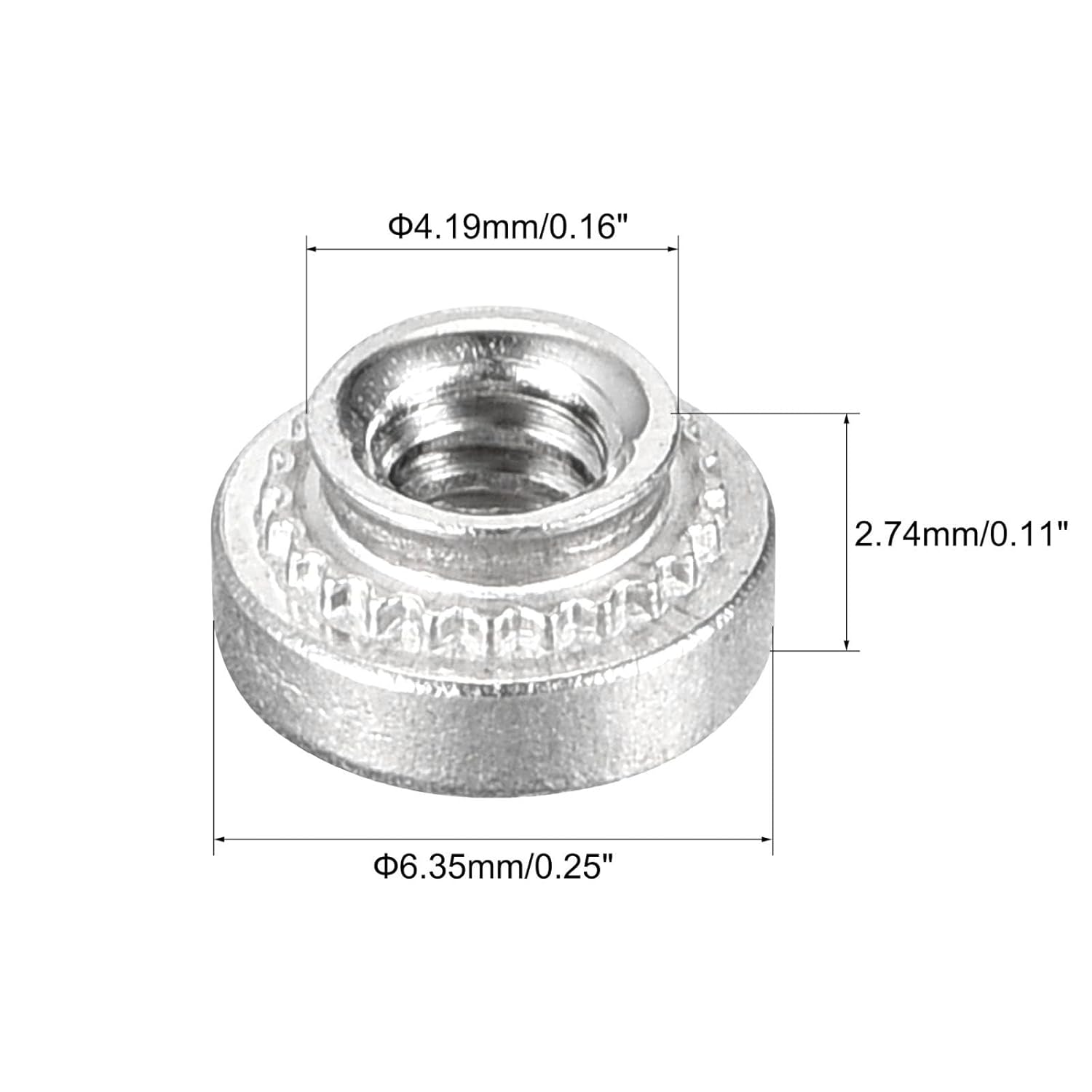 #US Self -Clinching Nuts #4-40x2.74mm Stainless Steel Rivet Nut Fastener 100pcs
