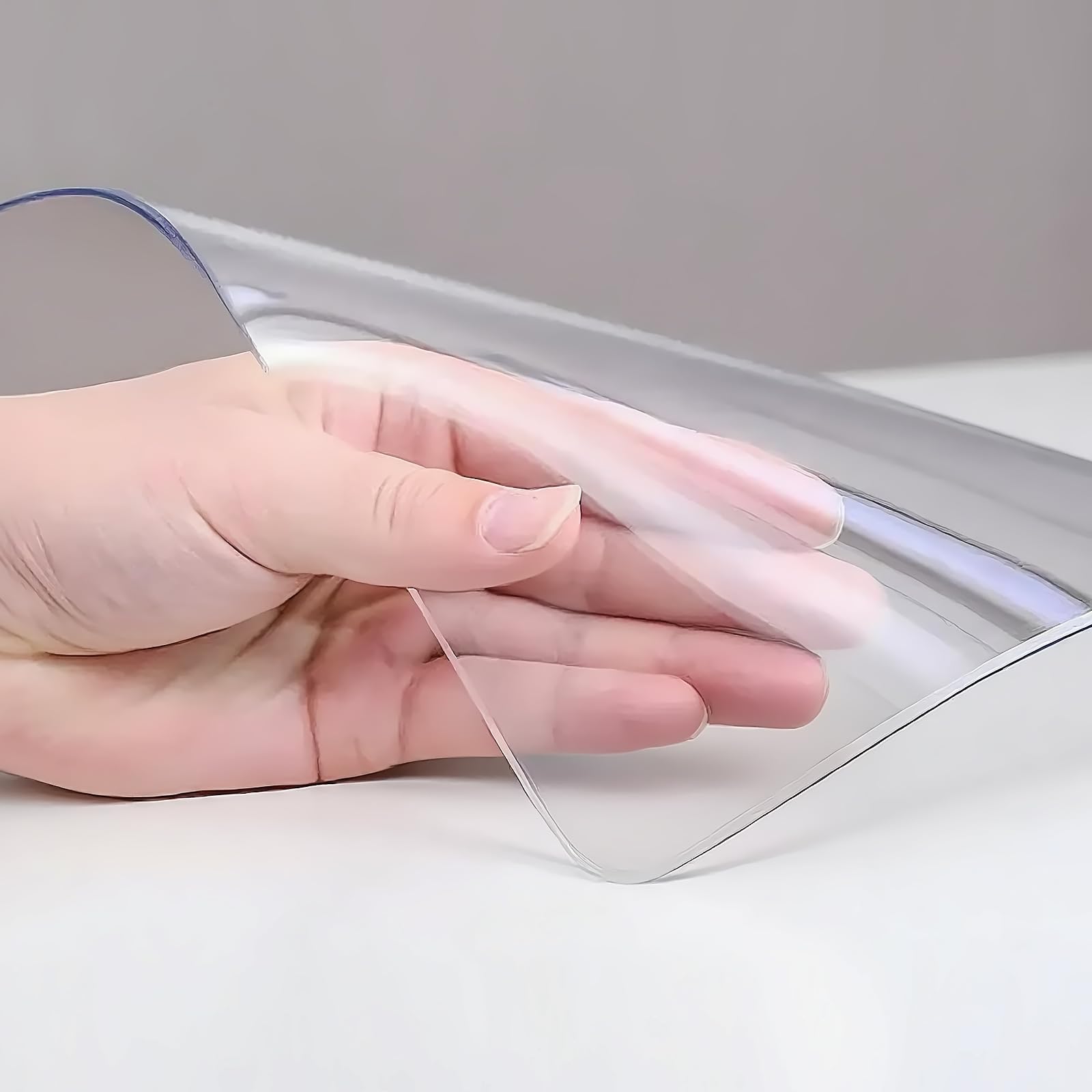 Protector de mesa transparente de 91 x 152 cm, 1.4 mm de grosor, impermeable, de plástico, PVC, duradero, para comedor, cocina, escritorio y mesas de café