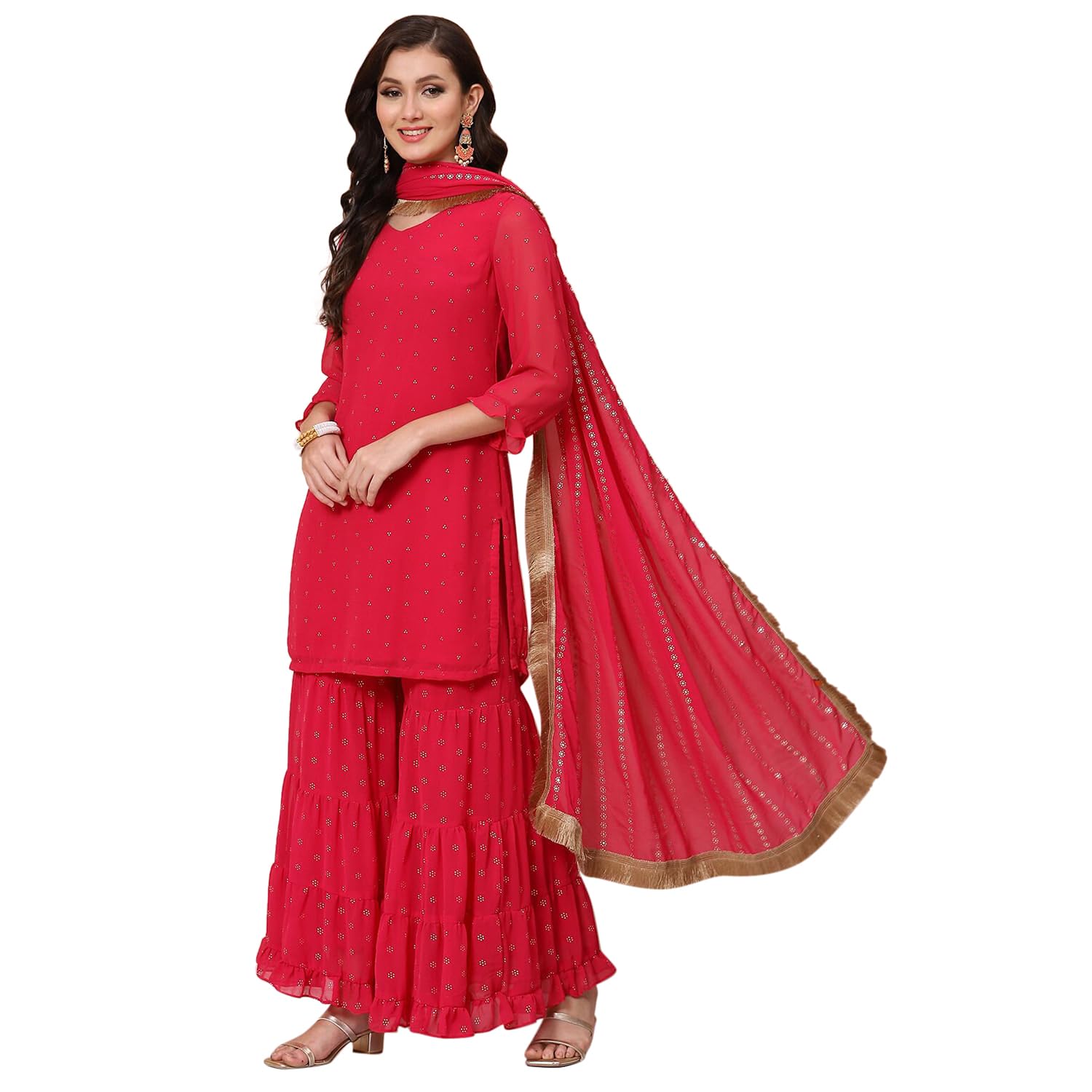 Women Polyester Printed Suit Set (RSKASSORTED15955_Pink_XL)