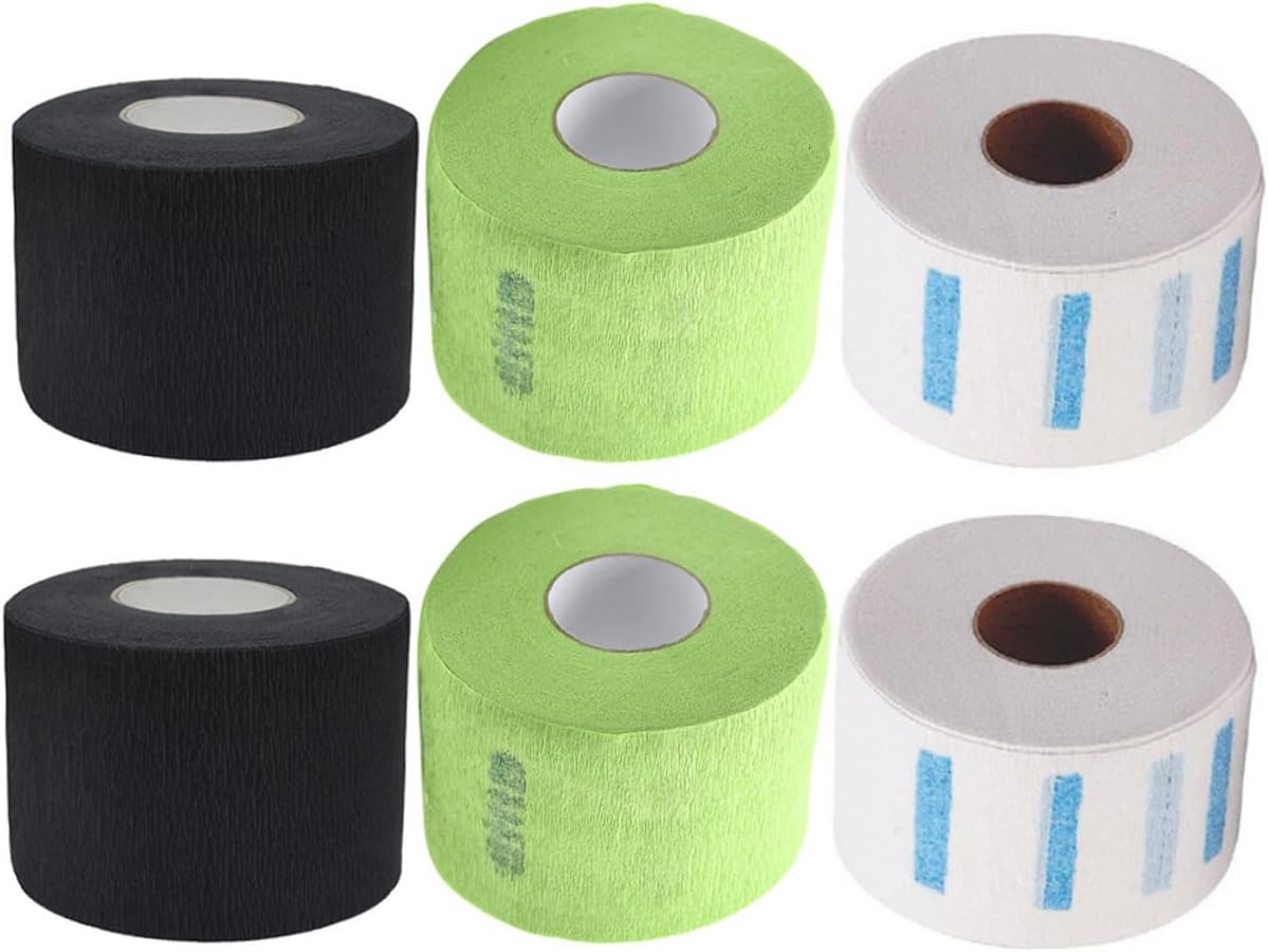6rolls Hair Cutting and Neck Protection Paper Hairdressing Stretchy Wrap Barber Neck Band Disposal Paper Hair Cutting Supplies
