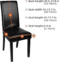 Vista 45 de YISUN Fundas para sillas de comedor, de piel sintética maciza, impermeable y resistente al aceite, funda protectora para silla de comedor