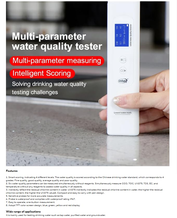 LS310 Multi-Parameter Portable High Precision Waterproof IP67 COD/TOC/EC/TempTester Tds Meter