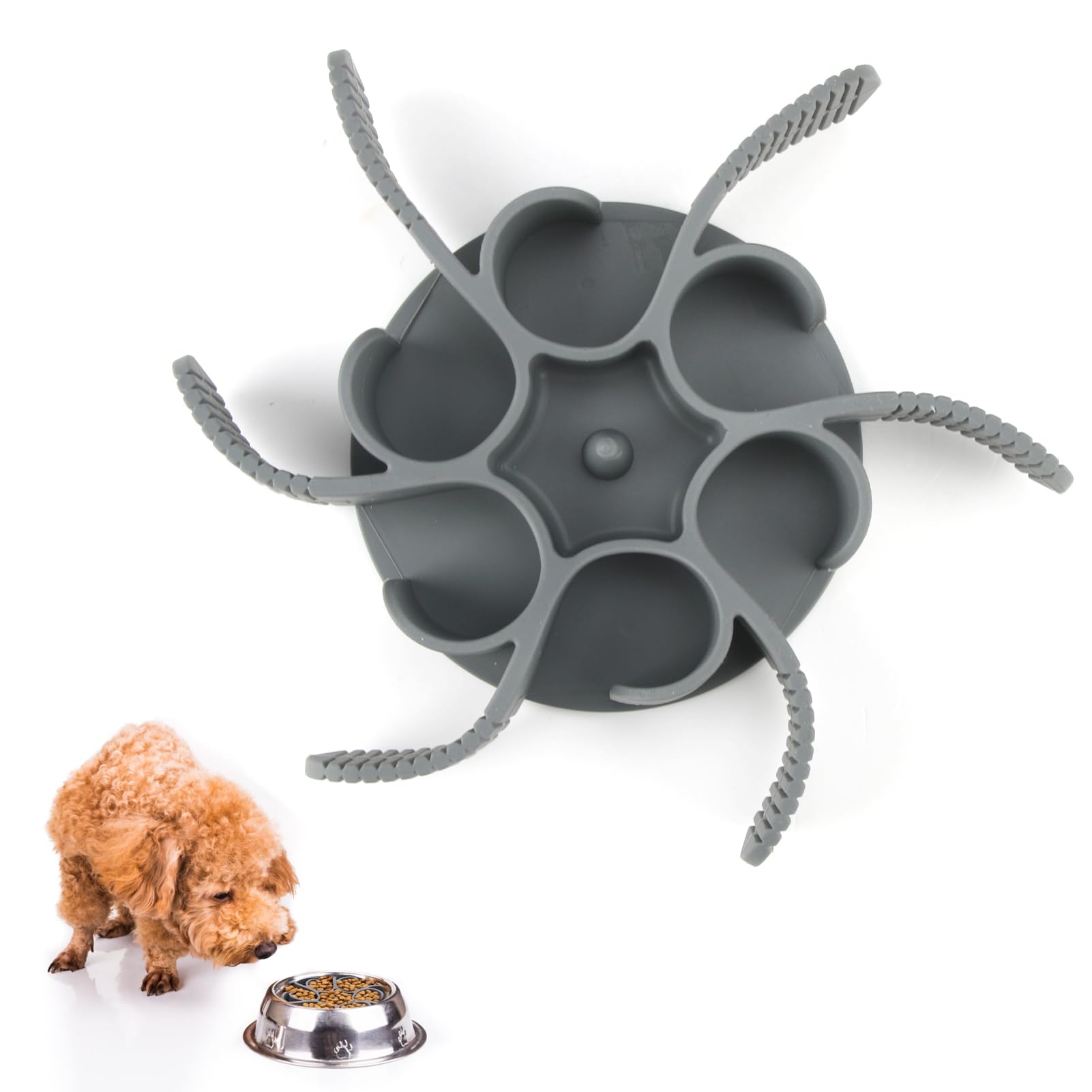 Comedero Perro Antivoracidad, Comedero Mascotas para Comer Lento para Mascotas de 11 a 20 cm de Diámetro, Cuenco Antiestres Perro con 38 Ventosas Antideslizantes Fuertes