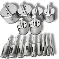 Kit 15 Peças Brocas Diamantadas Serra Vidro Ceramica 6-50mm