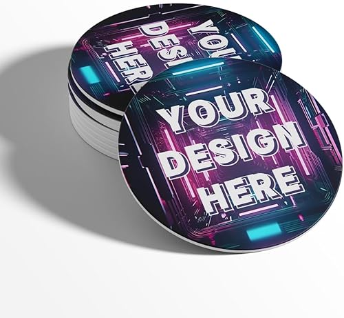 Juego de 100 posavasos personalizados de cartón absorbente de 4 x 4 pulgadas de grosor, impresión personalizada a todo color, ideal para promoción