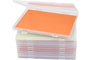 Transparent File Folder Box with Lid - Pack of 6