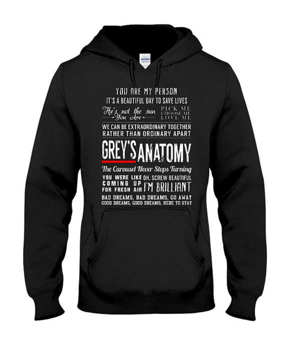 Greys Anatomy Quotes Hoodie - Grey's Quotes Shirt Merchandise Gifts - Youre My Person (Large)