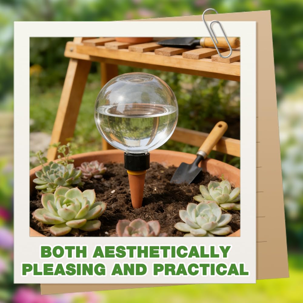 4 Pièces Globes D'arrosage des Plantes, 500ml Transparent Distributeur Eau Plante, Arrosage Plante Interieur pour Plantes D'intérieur, de Balcon et de Jardin