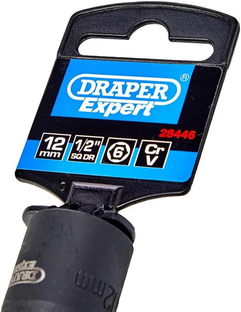Draper 28446 Expert Impact Socket, 1/2" Square Drive, 12mm, Blue