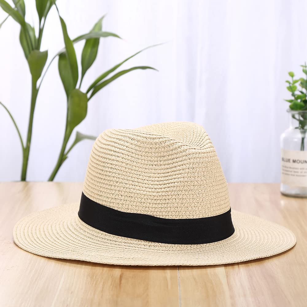 Chapeaux de Soleil Chapeau d'été pour Femmes, Chapeau Large, Bord Large, Paille, Pliable, nœud Papillon, Protection UV