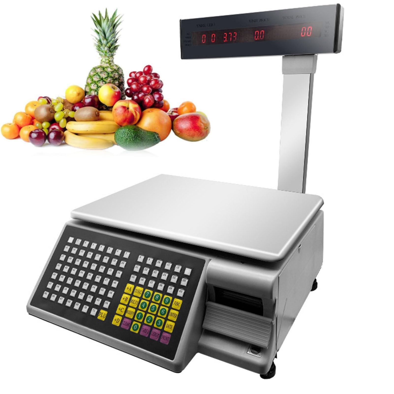 LYDZUSDP Dual Display Counting Scale,Commercial Cash Register Scale,Label Printing Scales,Price Computing Scale,Digital Barcode Scales(15kg/5g)