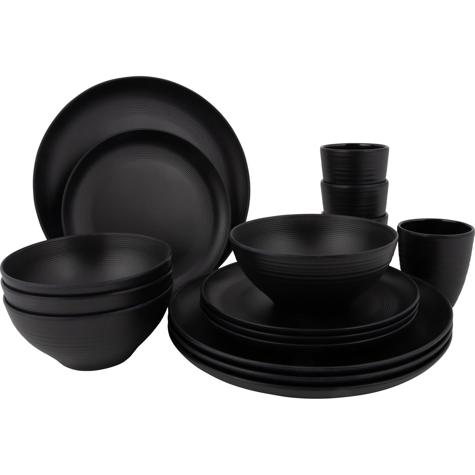 BO-CAMP BC IND Vajilla Orville 16pcs bla pour camping et plein air, idéal pour usage nomade confortable, format léger