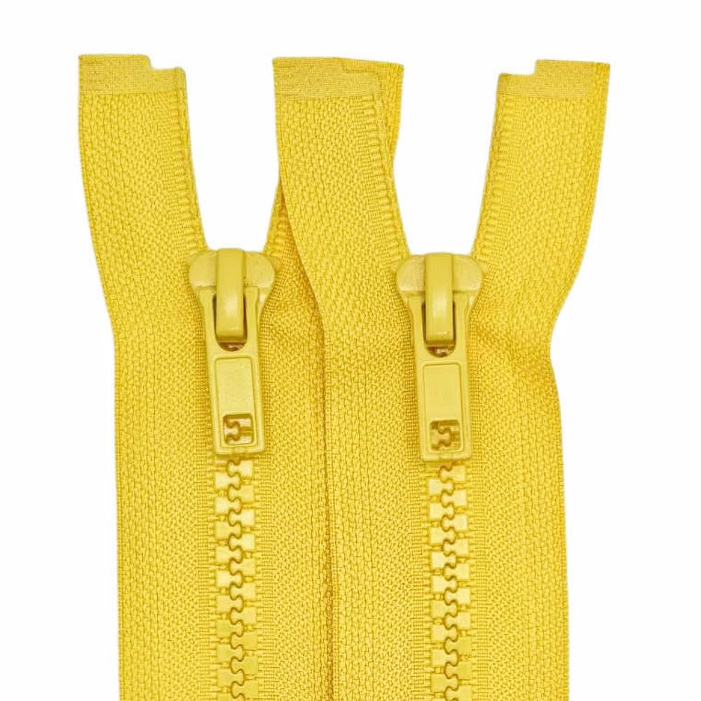 MebuZip 2PCS #5 28 Inch Separating Jacket Zippers for Sewing (Yellow)