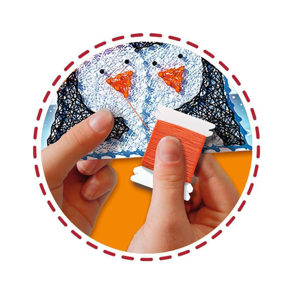 Ravensburger – Be Creative – String Art Midi – Penguin – Pinguino – Quadro in filo teso – Creazione di oggetti – Tempo libero – Attività rilassante e creativa – Da 6 anni – 18244
