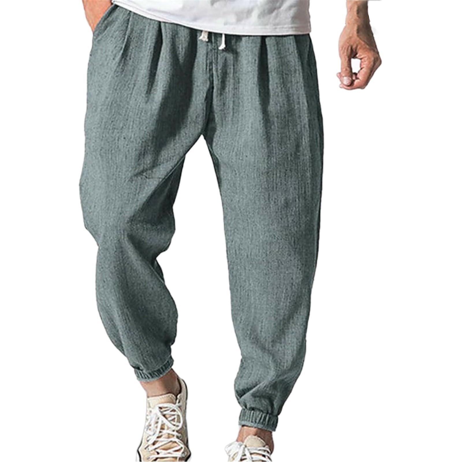 Pantaloni Lino Uomo A Tre Quarti – Taglio Dritto Rilassato, Elasticizzati In Vita, Leggeri E Traspiranti, Tinta Unita, Taglie S-3XL