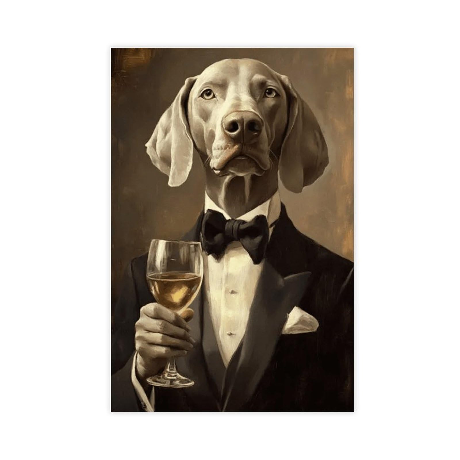 Nffbgfd Weimaraner In Tuxedo Canvas Poster Wall Art Print Picture Paintings 16X24inch(40X60cm)