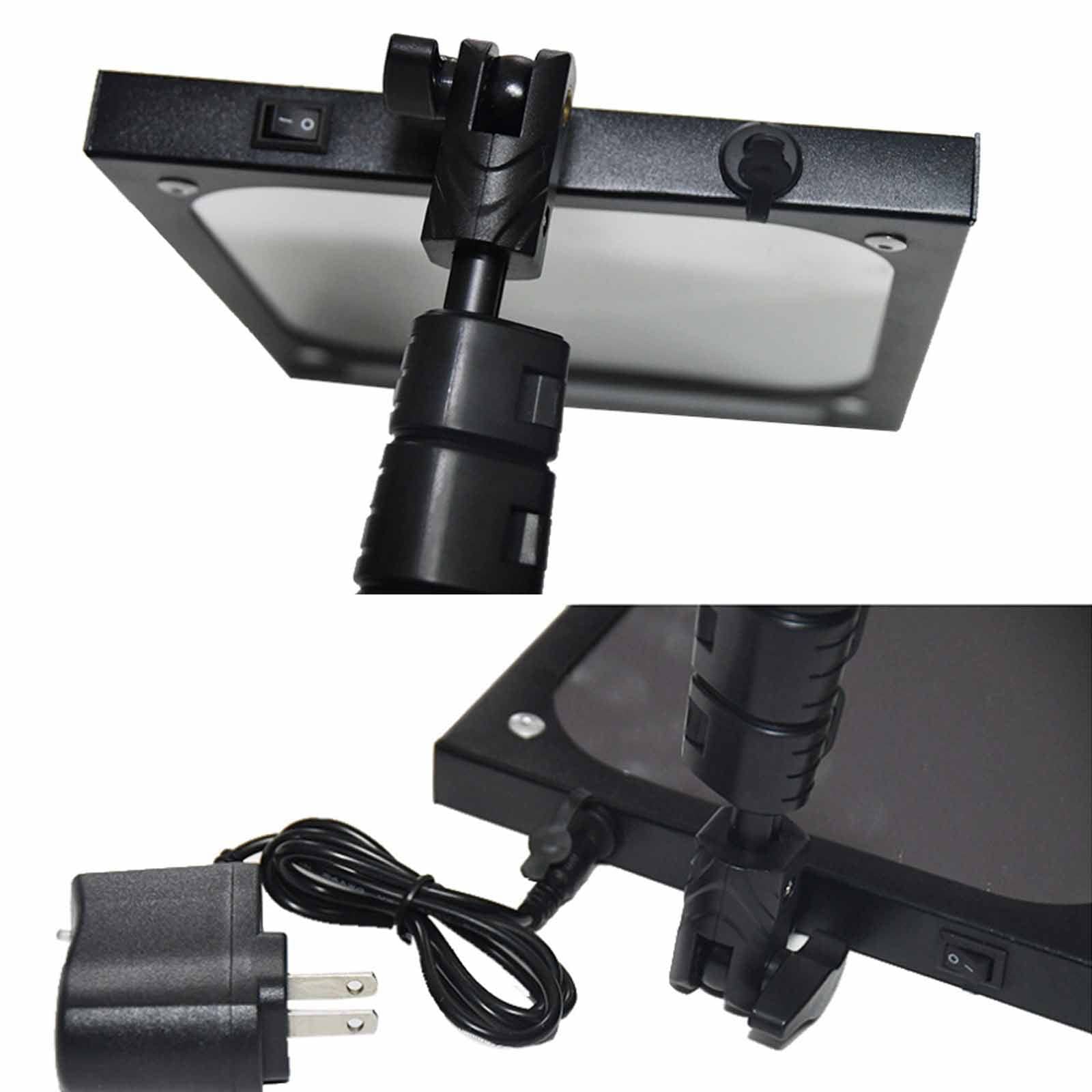 Cuidado En El Hogar Espejo De Inspección Debajo del Vehículo con Luz Led, Kit De Espejo De Inspección Telescópico Retráctil Extensible, Equipo Visual para Vehículos, Recargable,Negro