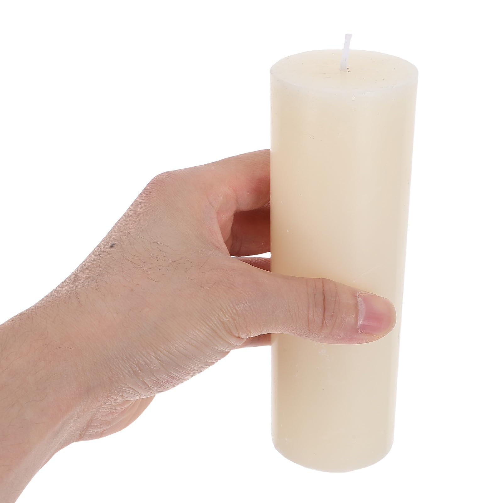 6 Piezas Velas Cilíndricas Color Marfil sin Perfume para Iluminación de Unidades para Ambientación de Invierno y Navidad