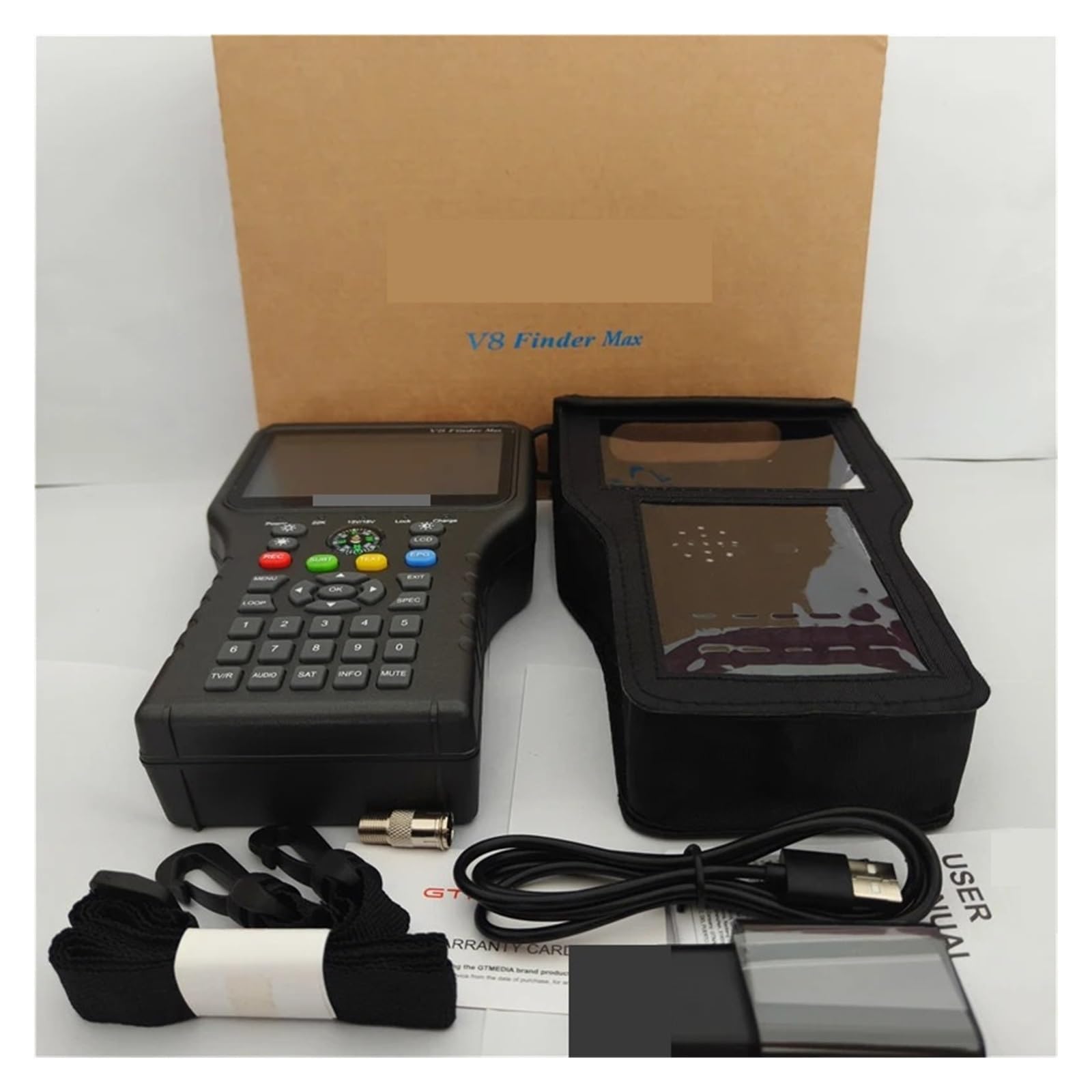 Buscador de satélites, V8 Finder MAX DVB-S/S2/S2X H.264/H.265 Detector De Señal TV Vía Satélite,Medición de señal Sat