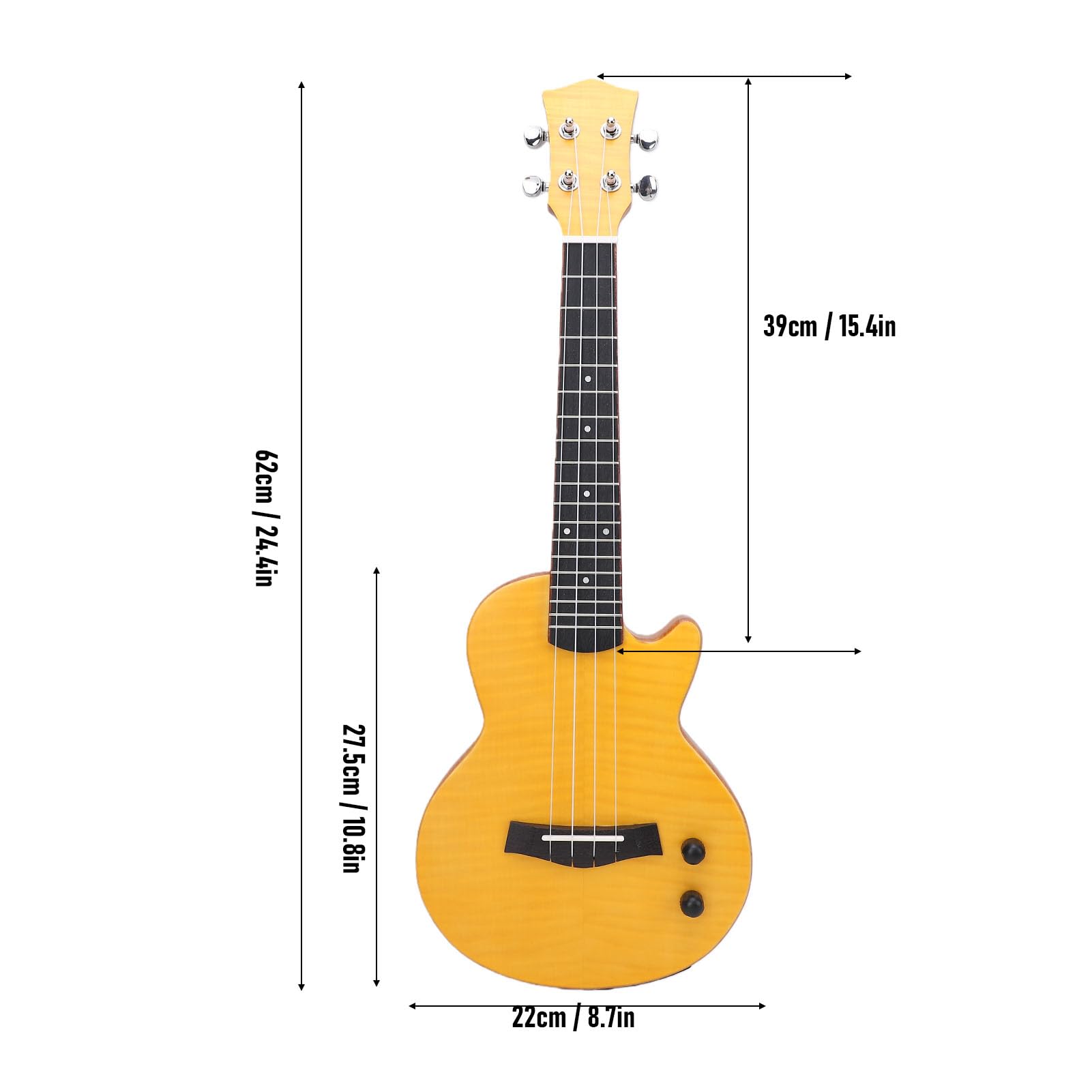 Keenso Ukulele Elettrico, Ukulele Bluetooth da 23 Pollici con Struttura in Legno di Okoume Ebano e Fibra di Carbonio, Batteria Incorporata da 600 MAh, Strumento Portatile in Legno per Adulti