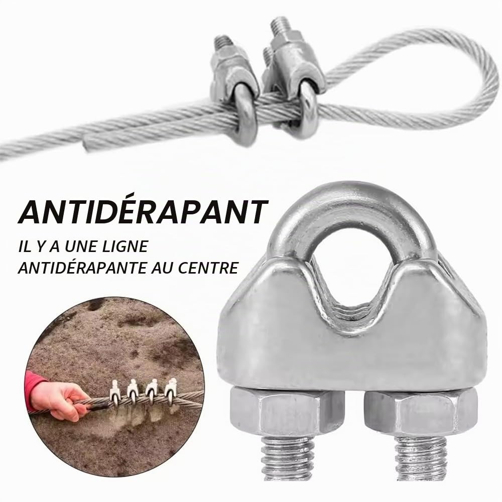NEWFUN Tendeur Cable, Kit de Suspension de Lumière, Kit de Tension de fil M6 avec Câble Enduit de PVC 5mm,pour Kit de Garde Corps,Fil a linge,Plantes Grimpantes