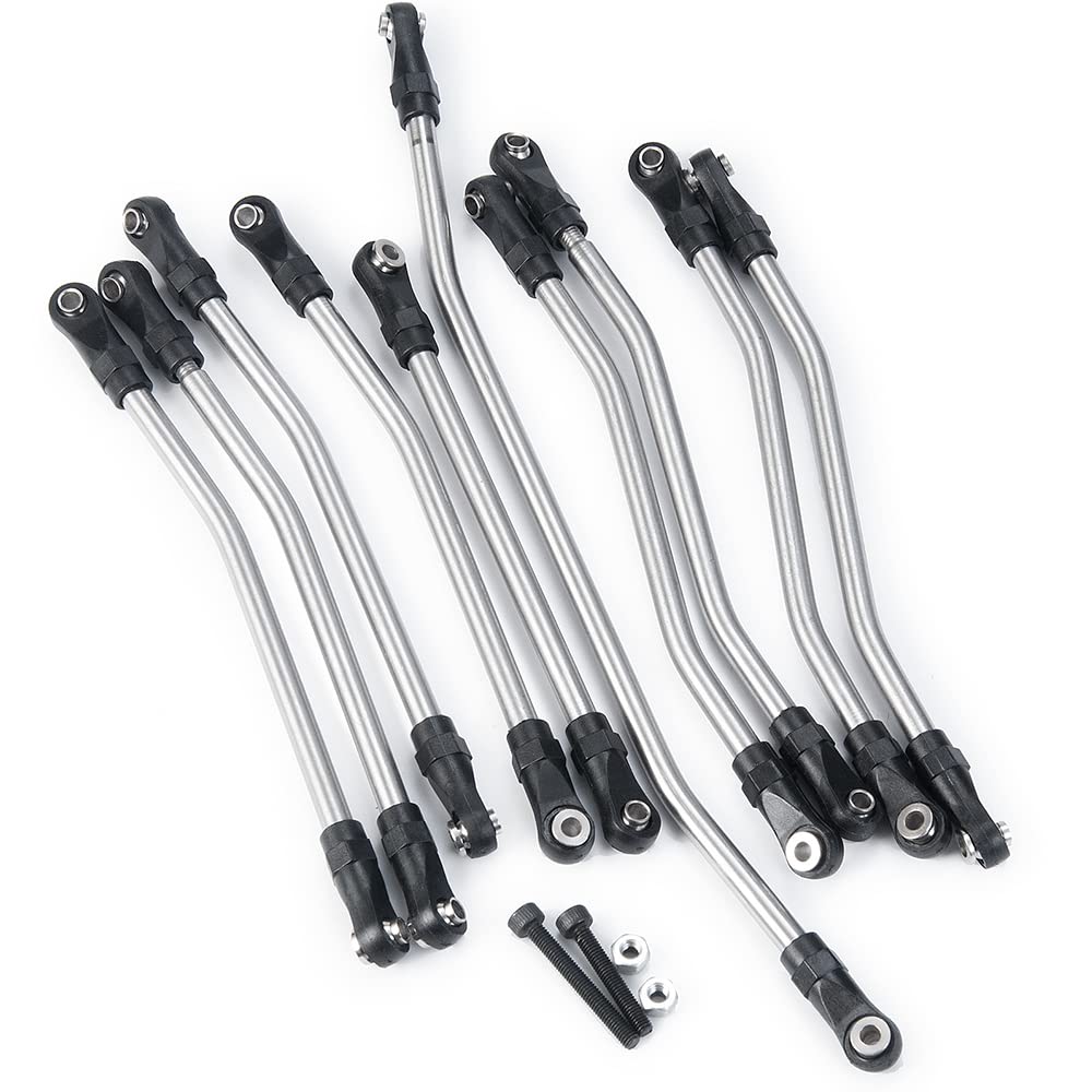 RCLions 1 juego/10 piezas de eslabones de acero inoxidable para Axial Wraith 90018 1/10 Crawler Car Upgrade Parts