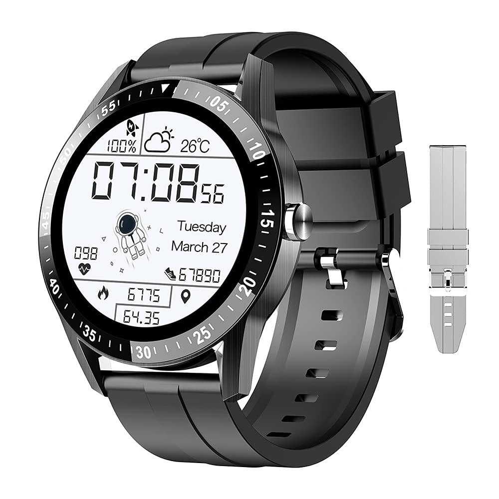 Photo 1 of Smart Watch for Android & iOS Phones,1.28 HD Full Touch Screen Fitness Watches Sport Tracker with Make/Answer Call Heart Rate Blood Oxygen Sleep Monitor for Men Women,Black