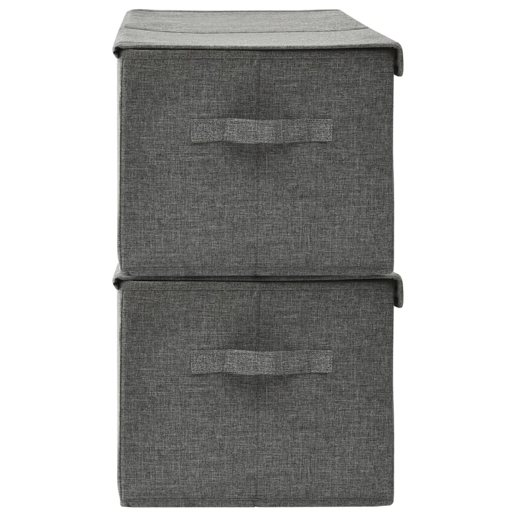Cesto Portaoggetti in Tessuto Oxford con Coperchio, Contenitore Pieghevole a Doppio Scomparto con Manici, Grande Organizer Pieghevole per Camera da Letto, Soggiorno e Armadio (2 PCS)