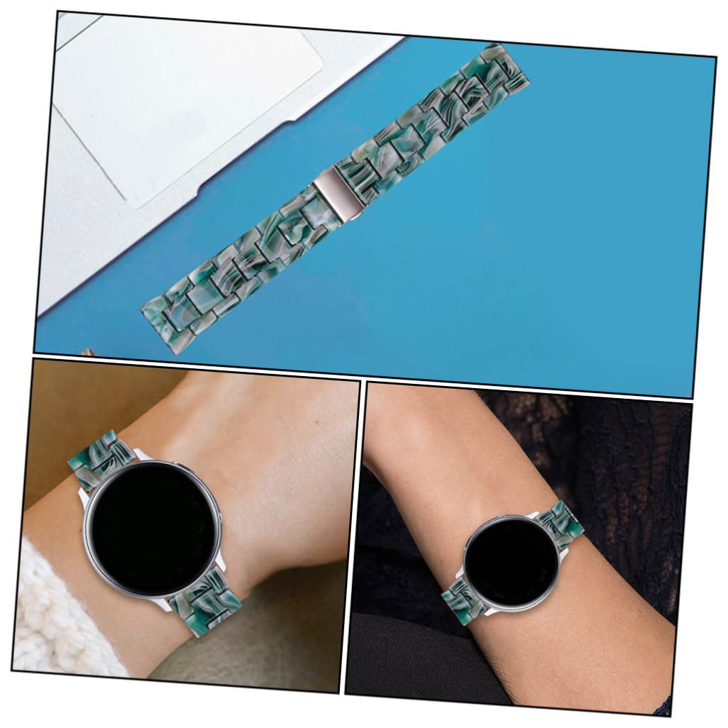 DOITOOL 2stücke Ersatz-uhrenarmband Flexiblem Resin Für Wasser Und Hitzebeständig Einzigartiges Design Gesichtsmustergrün Einfache Installation Für Verschiedene Anlässe