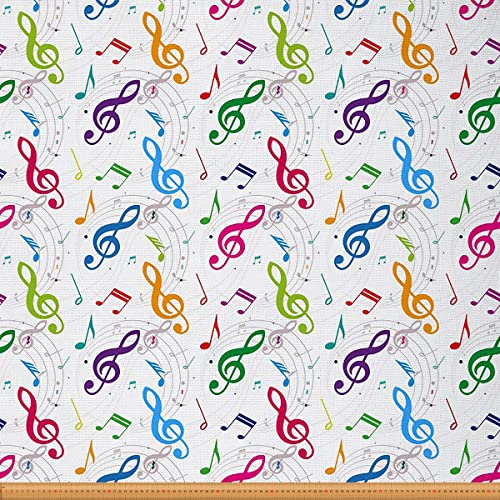Tissu notes de musique bleu et magenta pour rénover facilement vos chaises abîmées