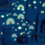 Quanhaigou Rainbow Clouds Stars Glow in The Dark Wall Stickers DIY Home Decor for Kid Boys Girl Bedroom Bathroom Decorations