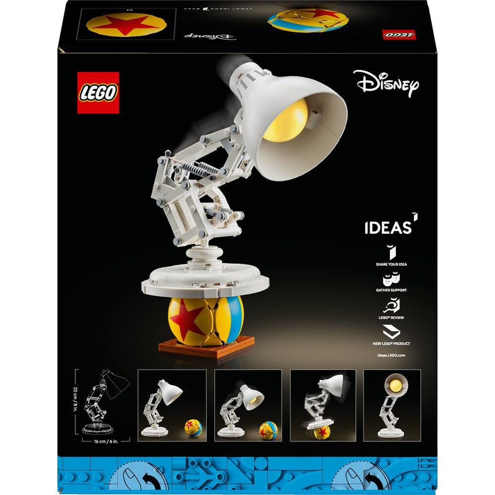 LEGO Ideas Disney Pixar Luxo Jr. 21357 | Model lampki, dekoracja do domu, prezent dla fana Pixar, 613 elementów