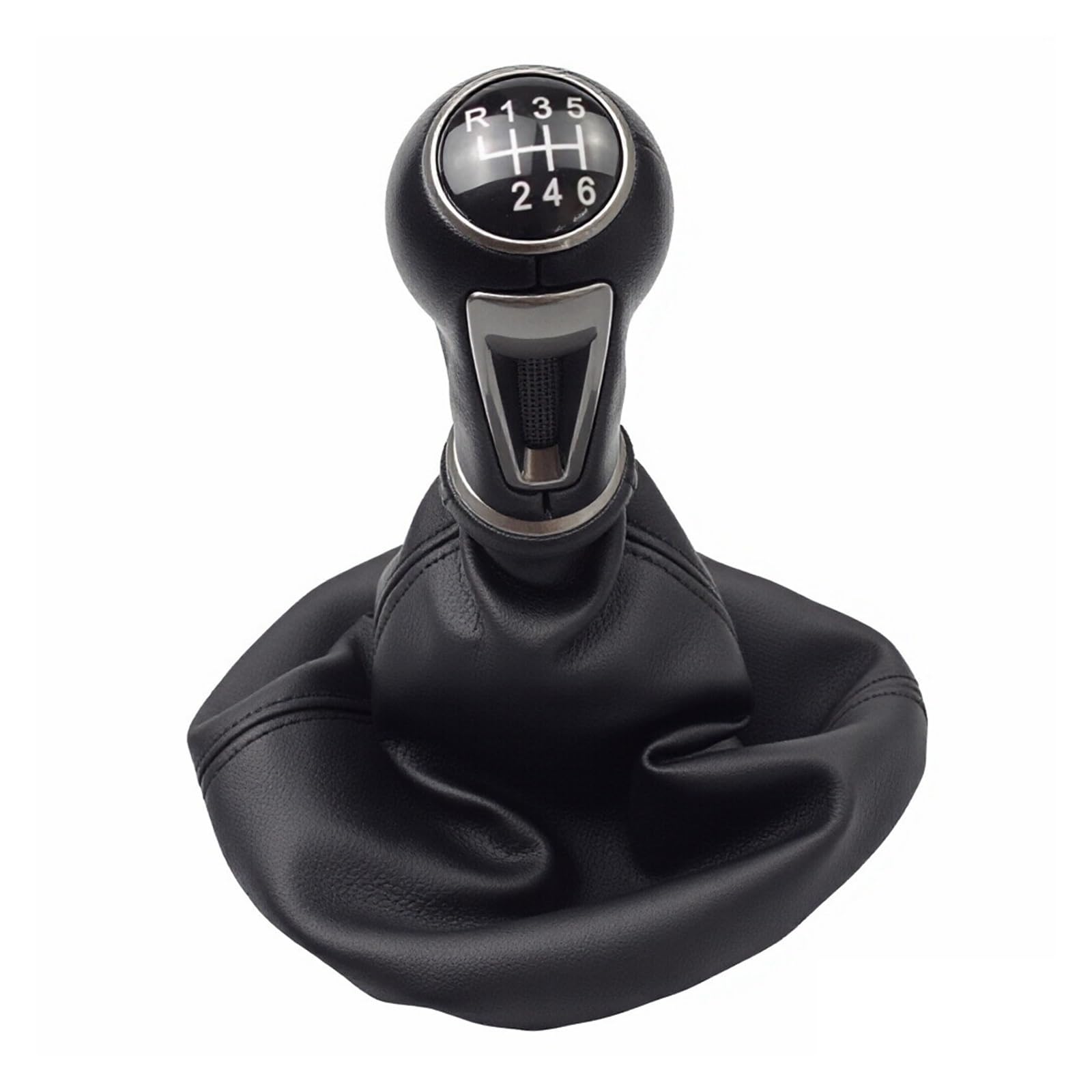 Qmtvfsrh R6-Speed Car Gear Shift Knob For Seat For Ibiza Iv Manual 5 6 Speed Car Gear Stick Shift Knob Lever Handball With Gaiter Boot Cover Black Abs(R6-Speed)