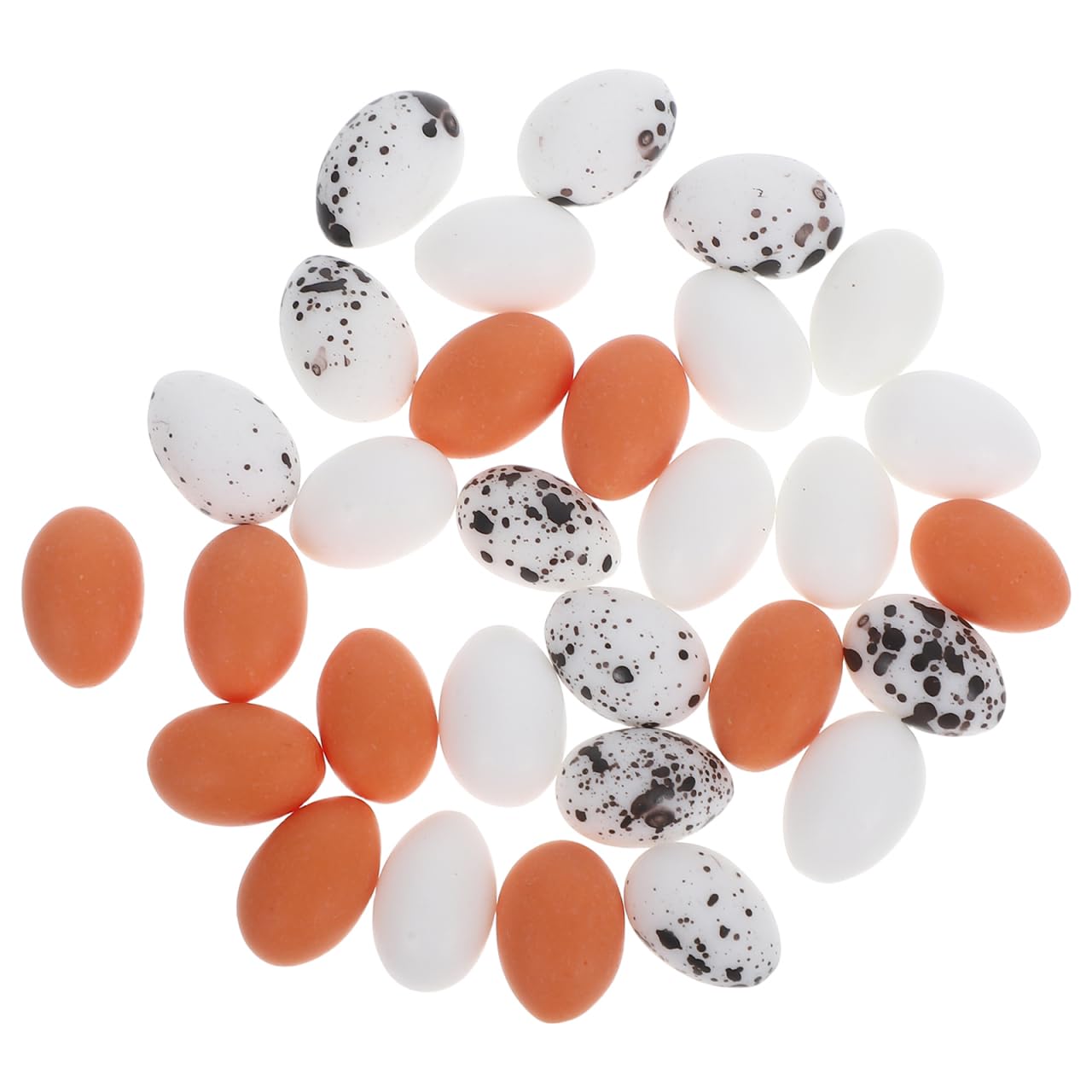 TOVINANNA 30pcs Miniature Resin Bird Eggs, 1.1cm Tiny Realistic Fake Eggs for Dollhouse 1:12 Scale, Micro Landscape Fairy Garden Accessories, Mixed Style Nest Fillers