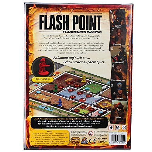 Heidelberger Spieleverlag Flash Point:Flammendes Inferno - Indie Boards & Cards - Deutsch - Kooperatives Brettspiel - Für 2-6 Personen - ab 10 Jahren, Orange